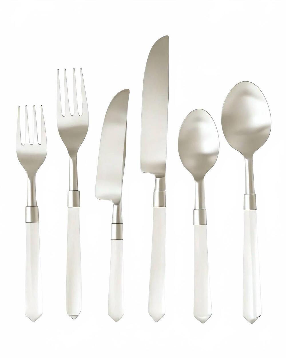 NEW BORROWED BLU prism flatware 6 piece set in clear